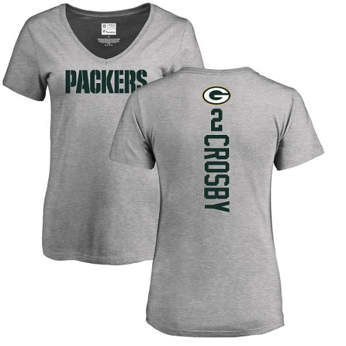 Green Bay Packers Ash Women #2 Crosby Mason Backer V-Neck Nike NFL T Shirt->youth nfl jersey->Youth Jersey